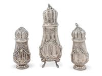A Set of Three German Silver Casters — 800 Standard, Circa 1900