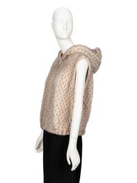 Brunello Cucinelli, Latticed Mink Fur Hooded Vest