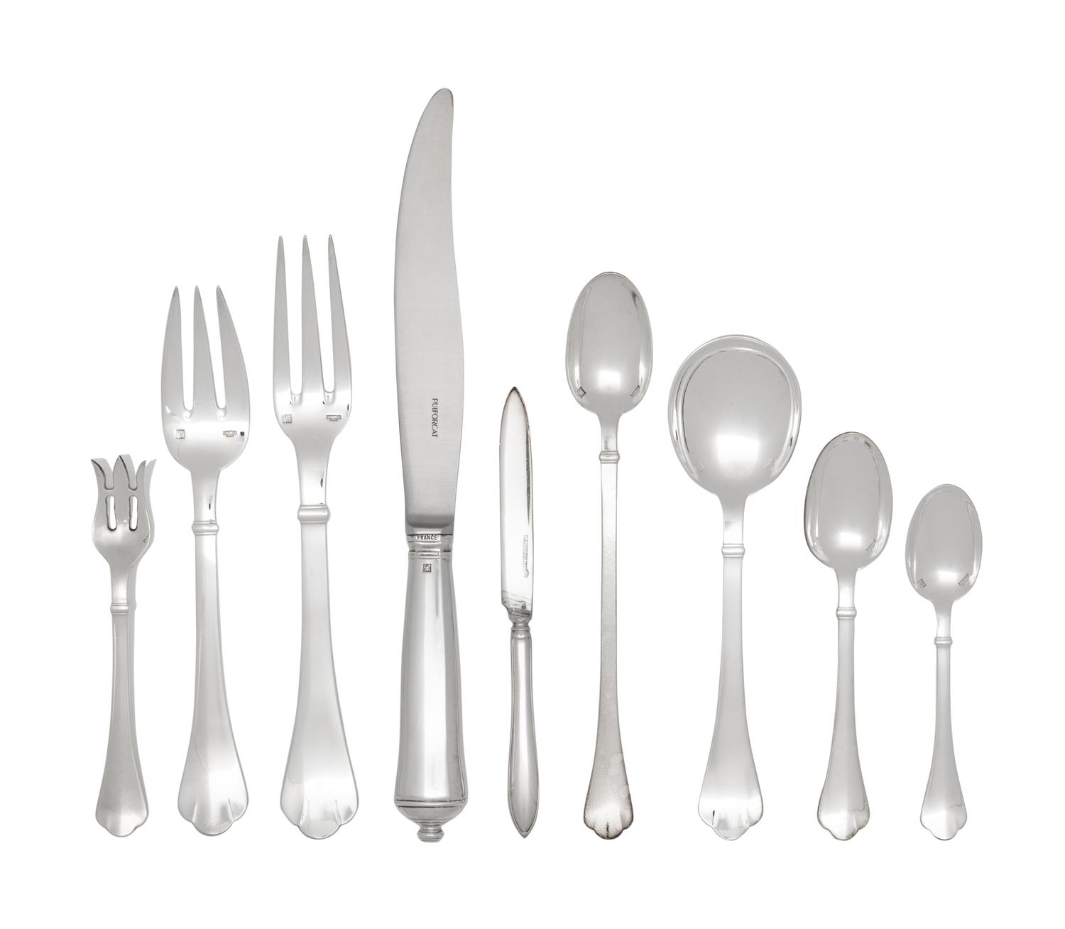 A Puiforcat Silver-Plate Flatware Service