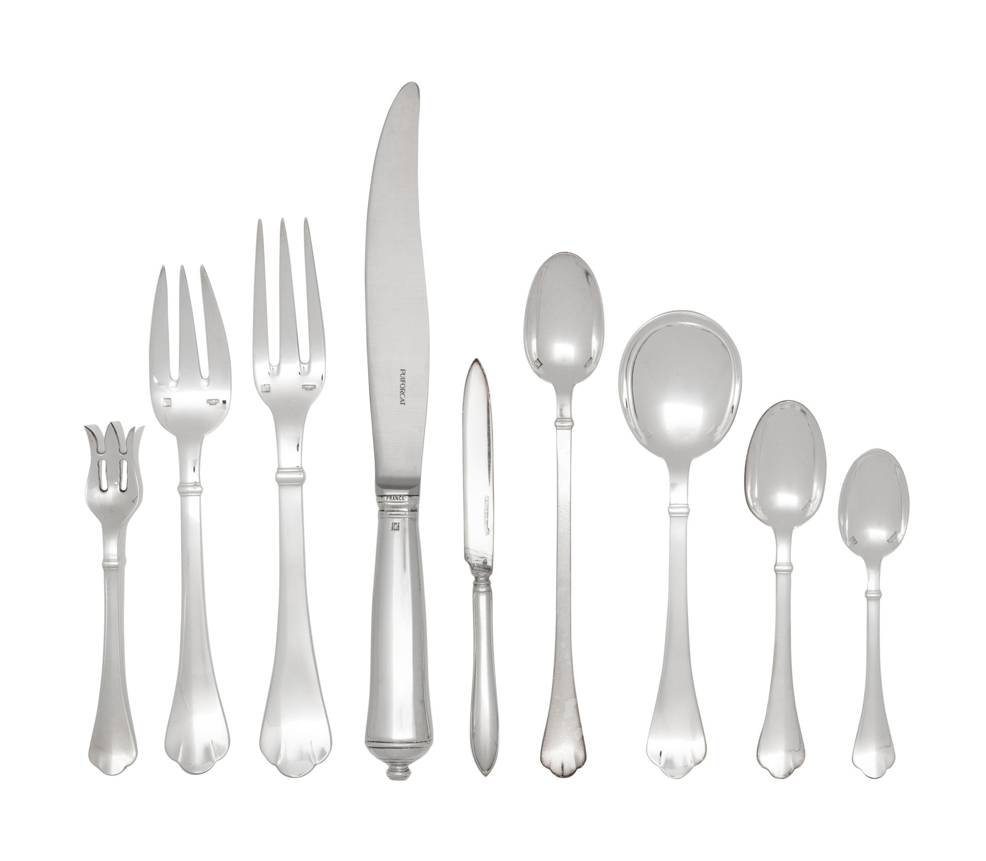 A Puiforcat Silver-Plate Flatware Service