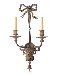 A Set of Four Louis XVI Style Gilt Bronze Two-Light Sconces