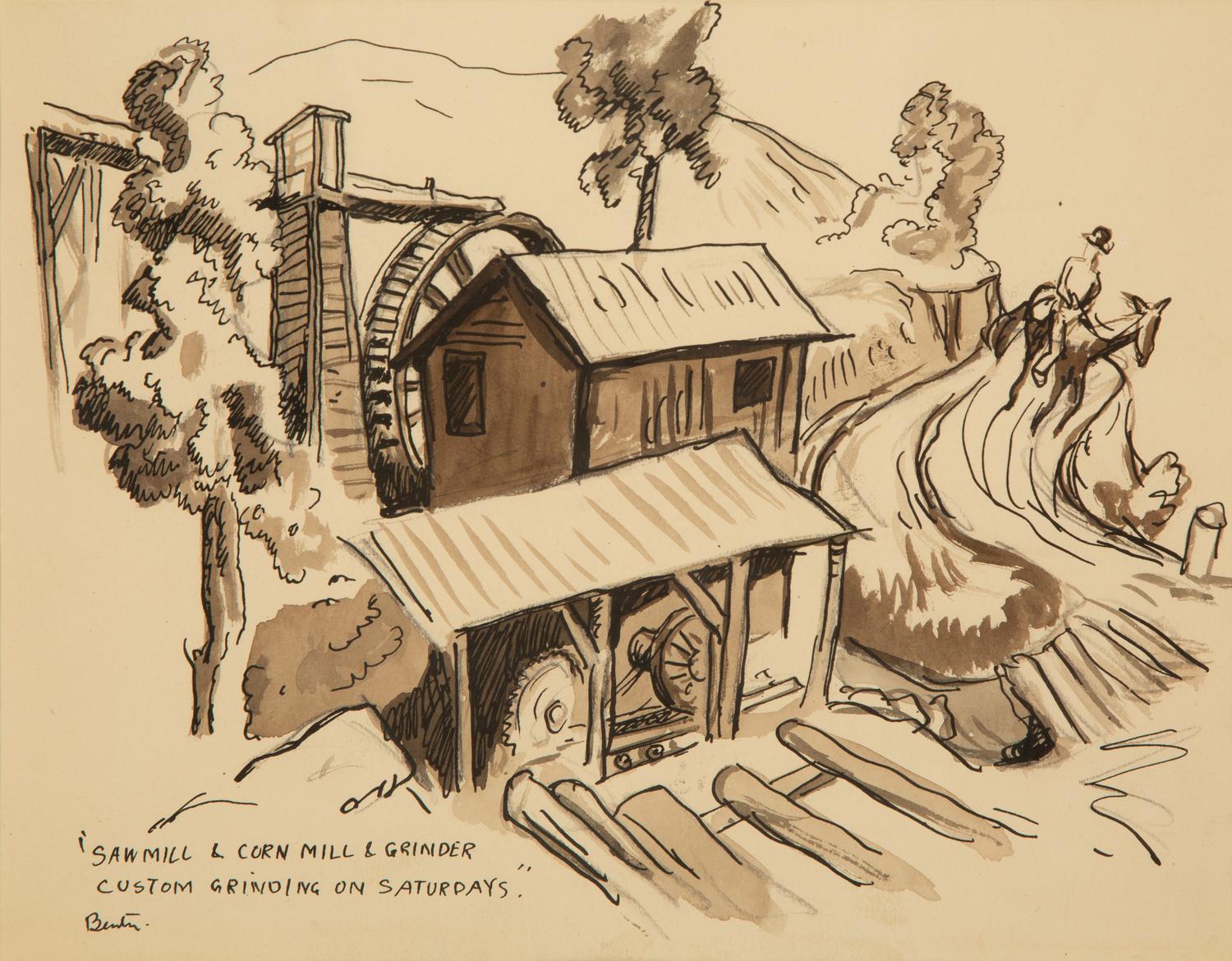 Saw Mill & Cornmeal & Grinder - Custom Grinding on Saturdays , c. 1928