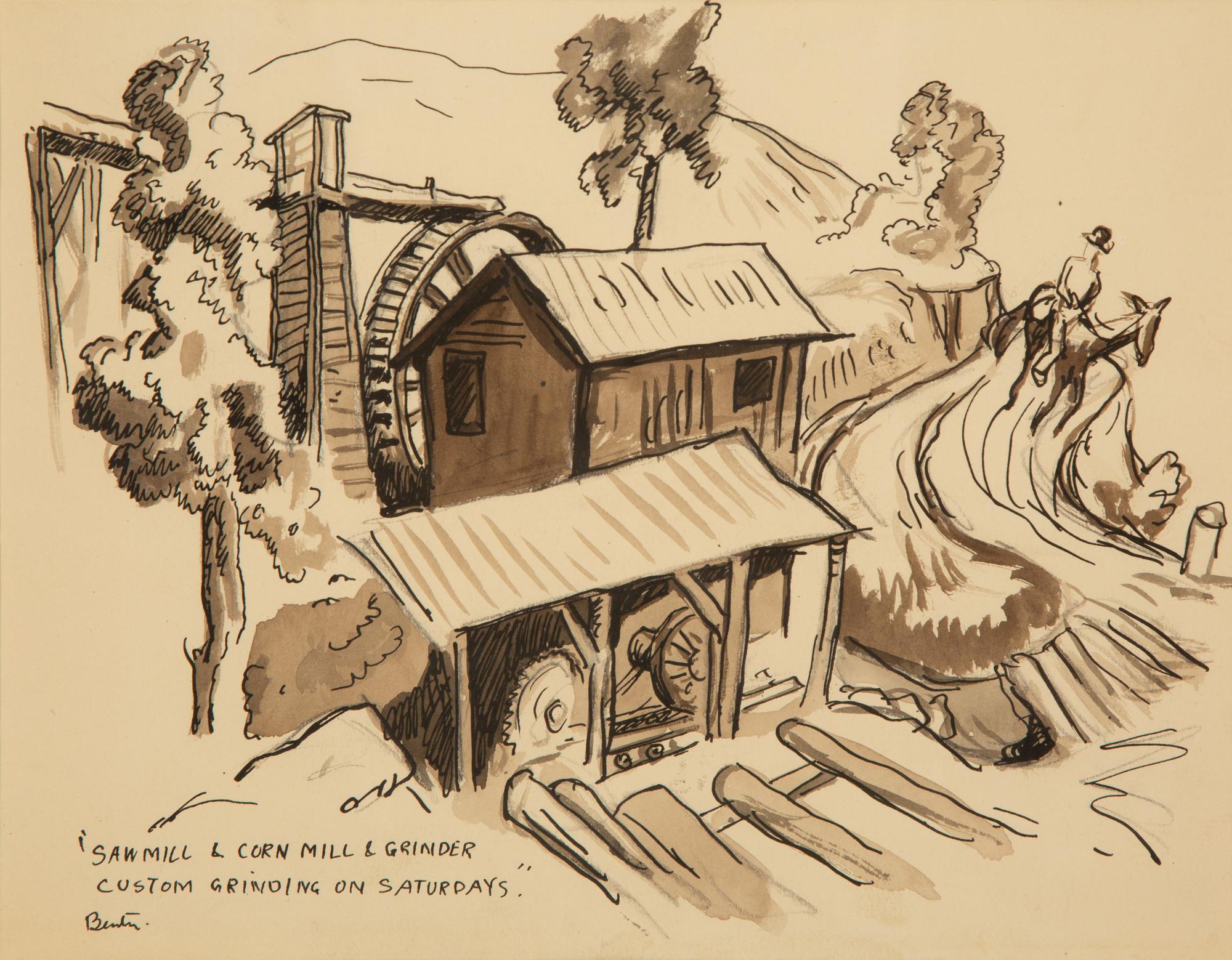 Saw Mill & Cornmeal & Grinder - Custom Grinding on Saturdays , c. 1928