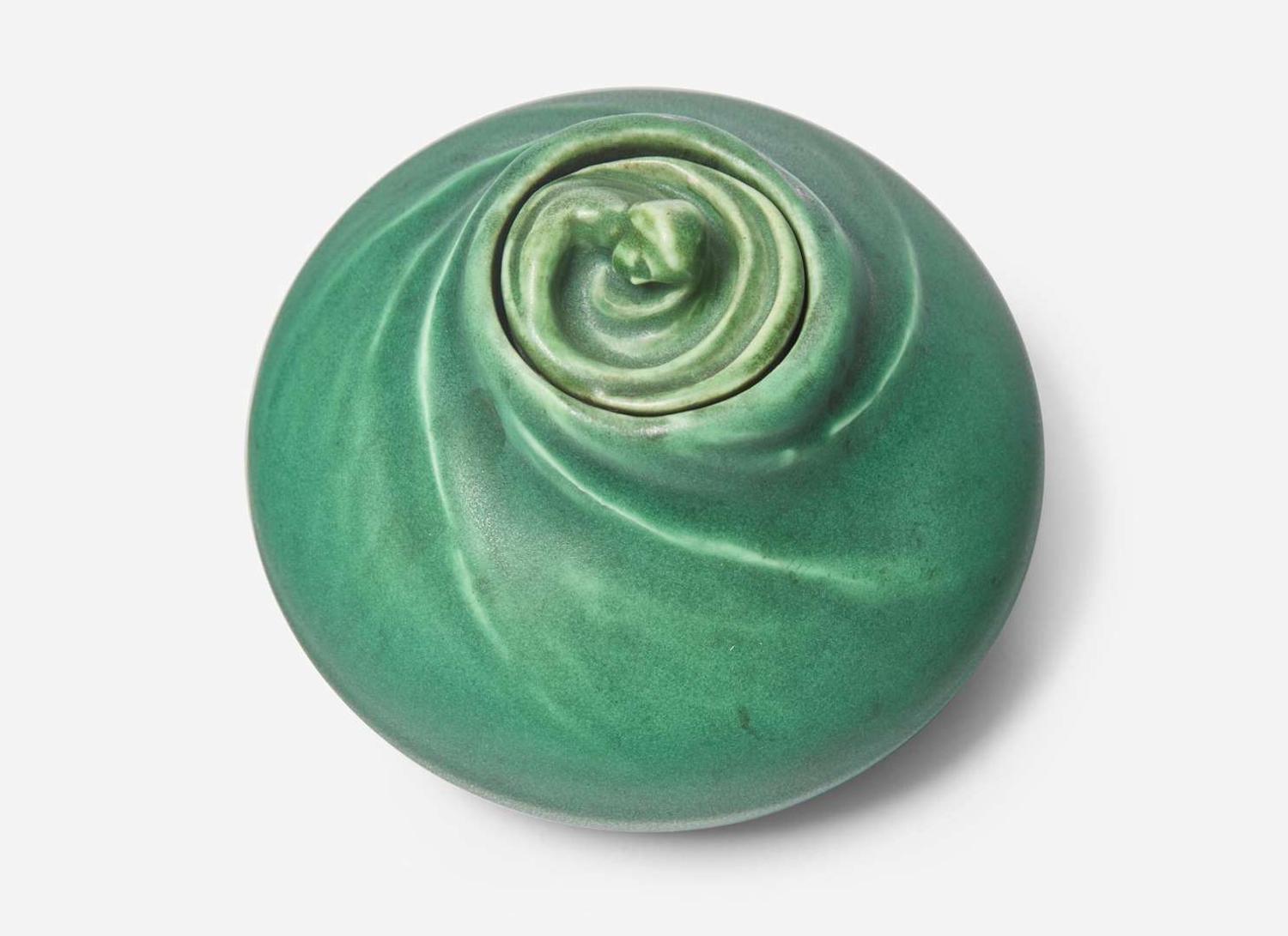 Anna Marie Valentien for Rookwood Pottery, Modeled Mat Z-line Inkwell