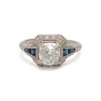 DIAMOND AND SAPPHIRE RING