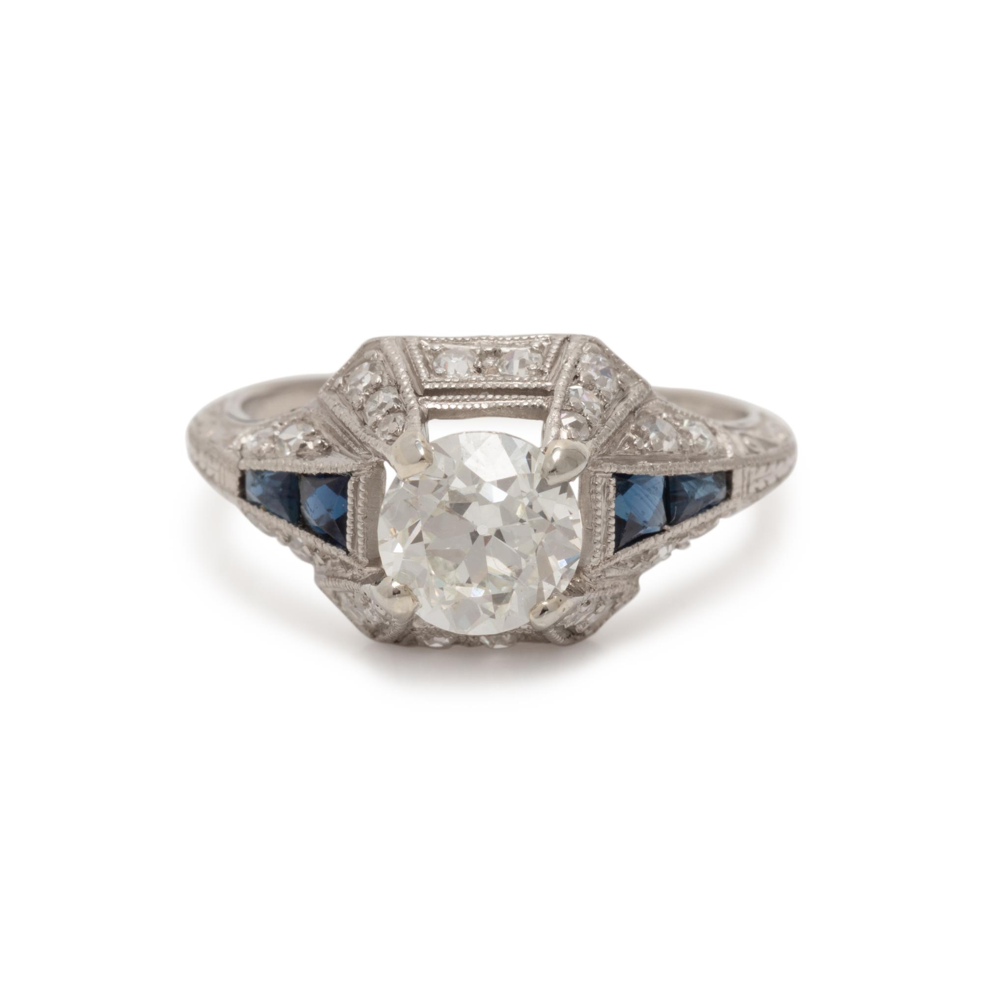 DIAMOND AND SAPPHIRE RING