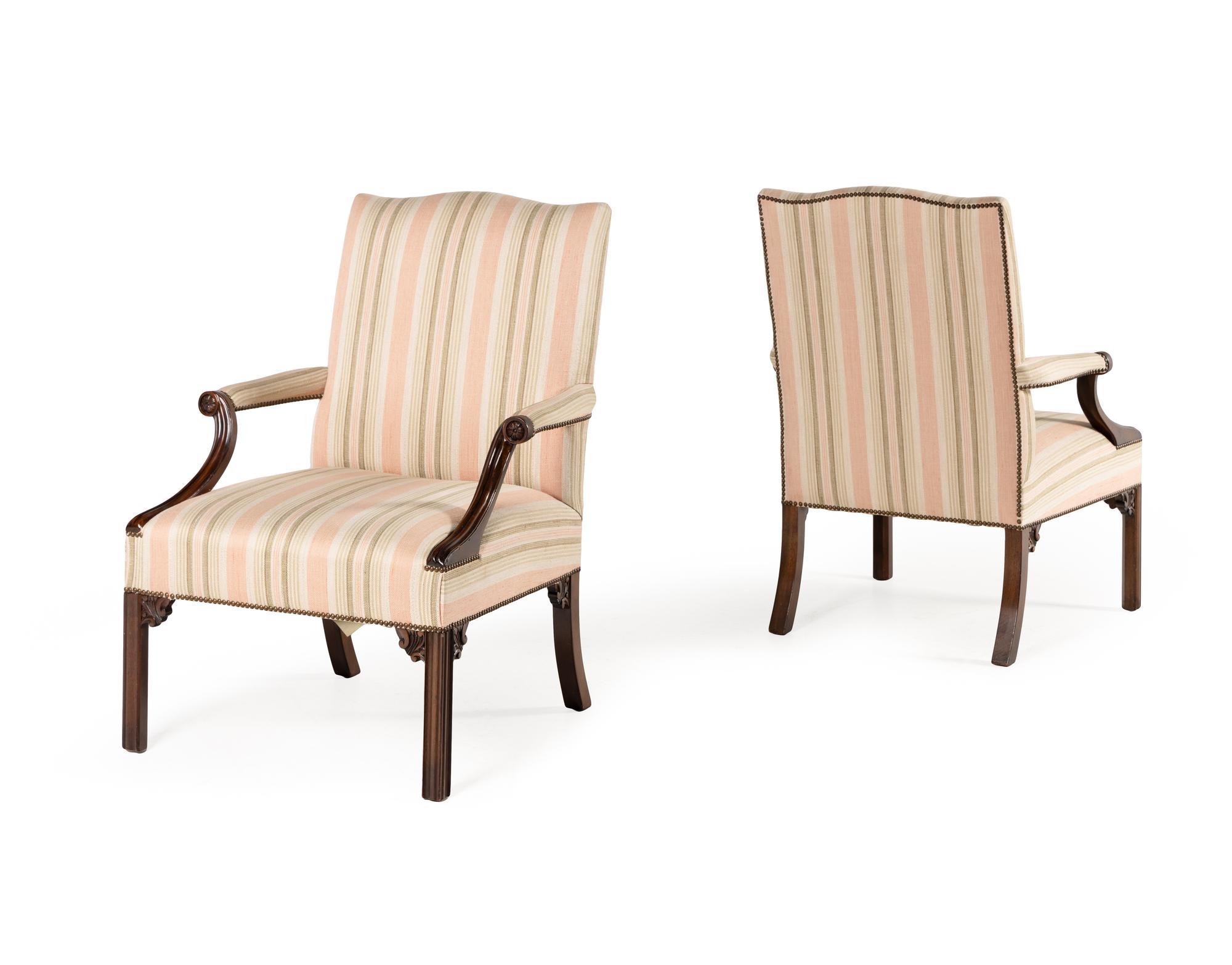 A Pair of Baker Historic Charleston Library Chairs