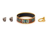 Hermès Bangle, Ear Clips, and Scarf Ring