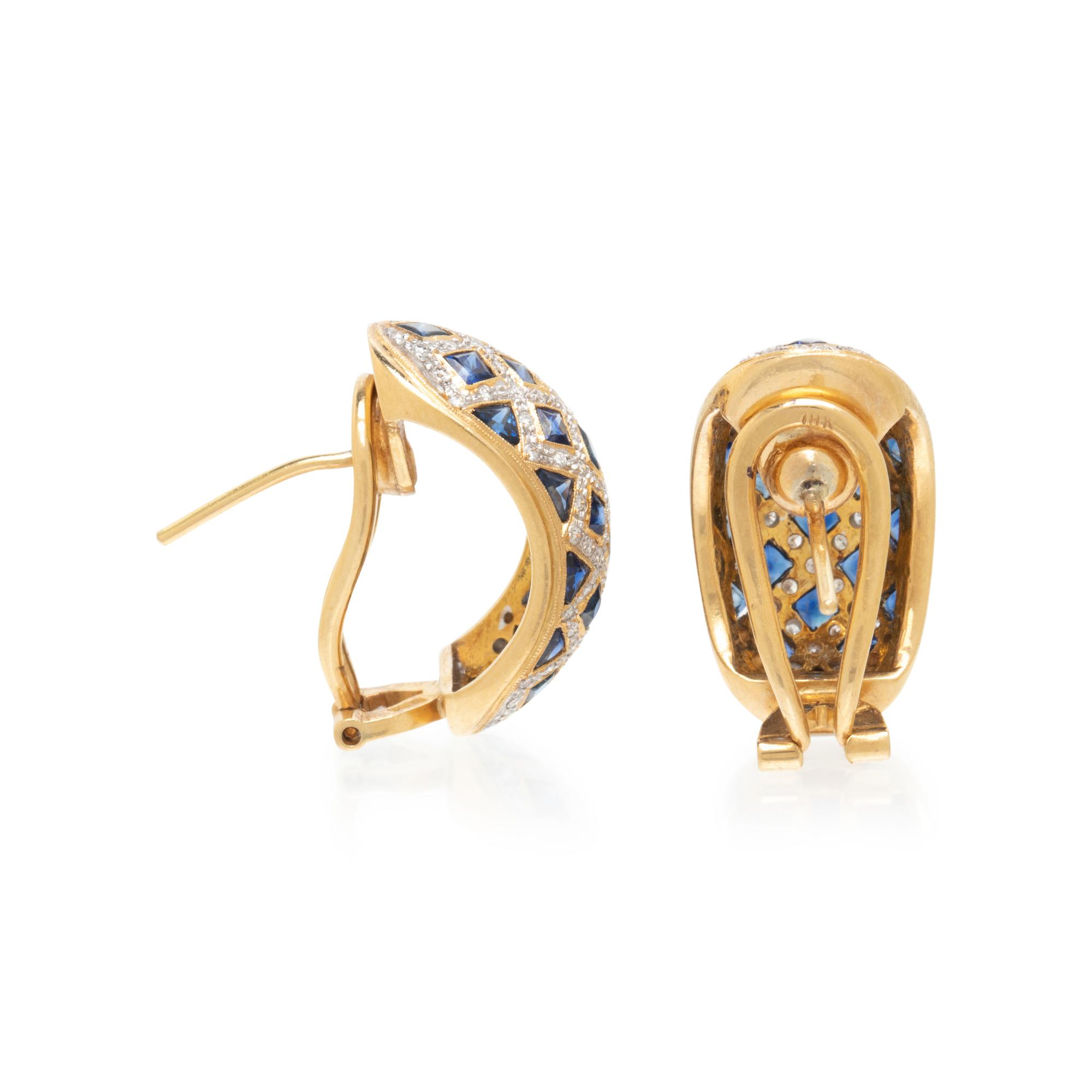 SAPPHIRE AND DIAMOND EARRINGS