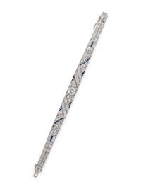 ART DECO, DIAMOND AND SAPPHIRE BRACELET