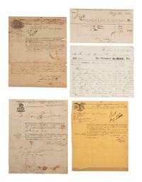 [TRANSPORTATION - SHIPS]. Collection of Trans-Atlantic mail, steamship freight bills. and checks.
