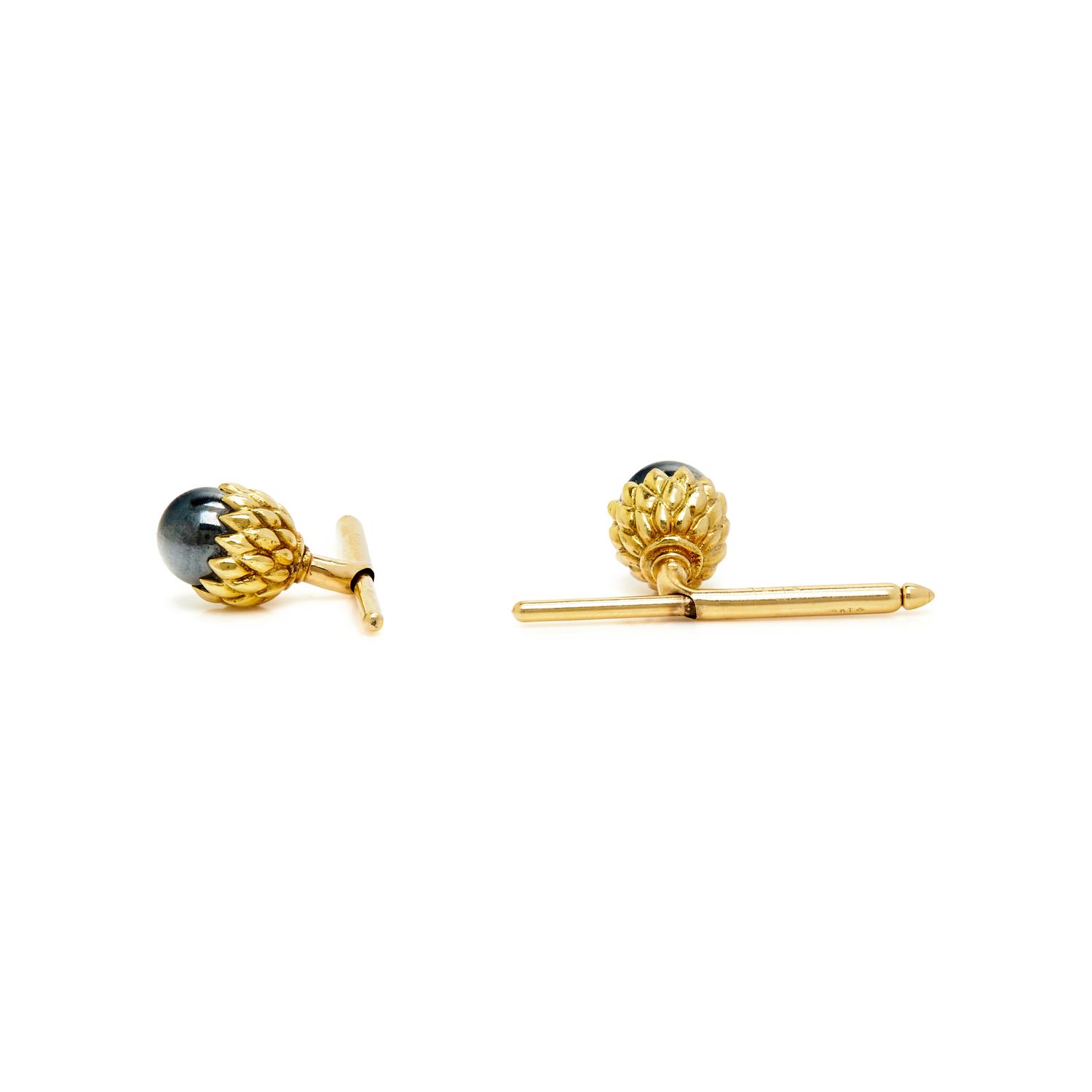 TIFFANY & CO., SCHLUMBERGER, YELLOW GOLD AND HEMATITE 'ACORN' DRESS SET
