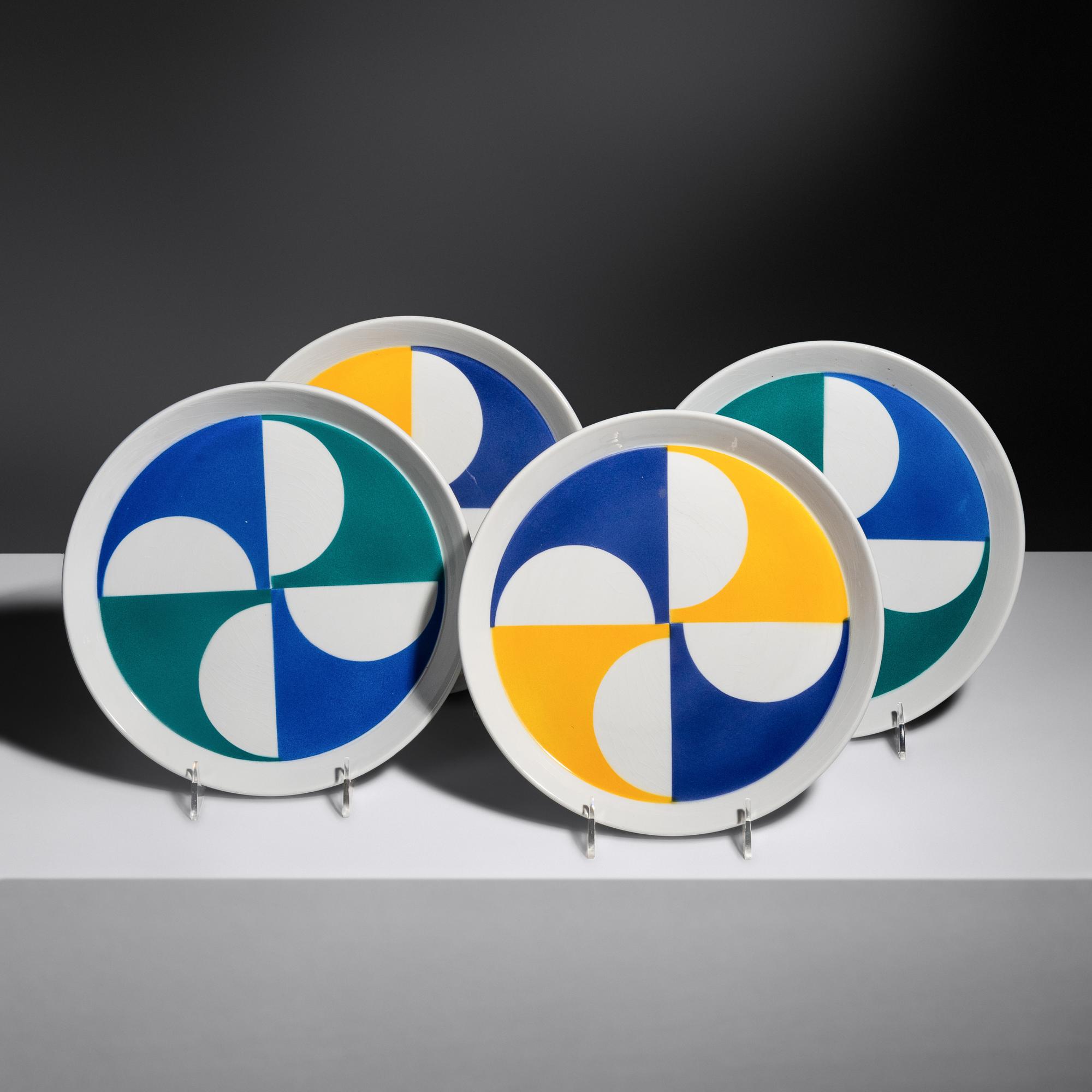 Set of Four Fantasia Italiana Plates, 1967 Franco Pozzi, Italy