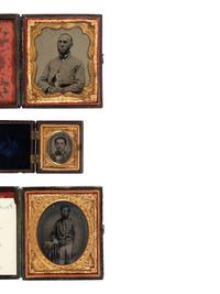 [CIVIL WAR]. 3 ambrotypes of soldiers, possibly Confederate.