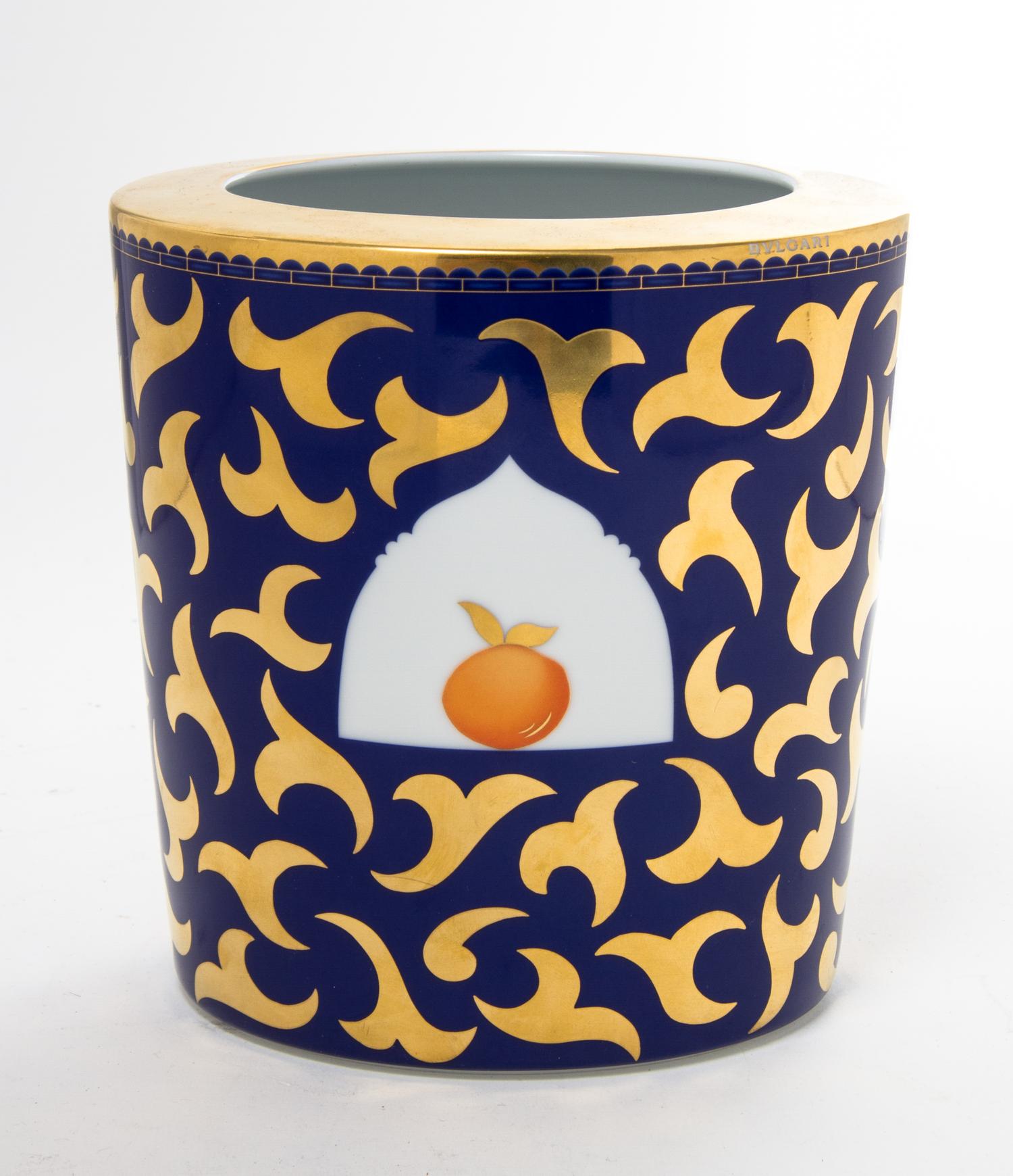 A Rosenthal Bulgari Porcelain Vase Height 6 1/2 inches.