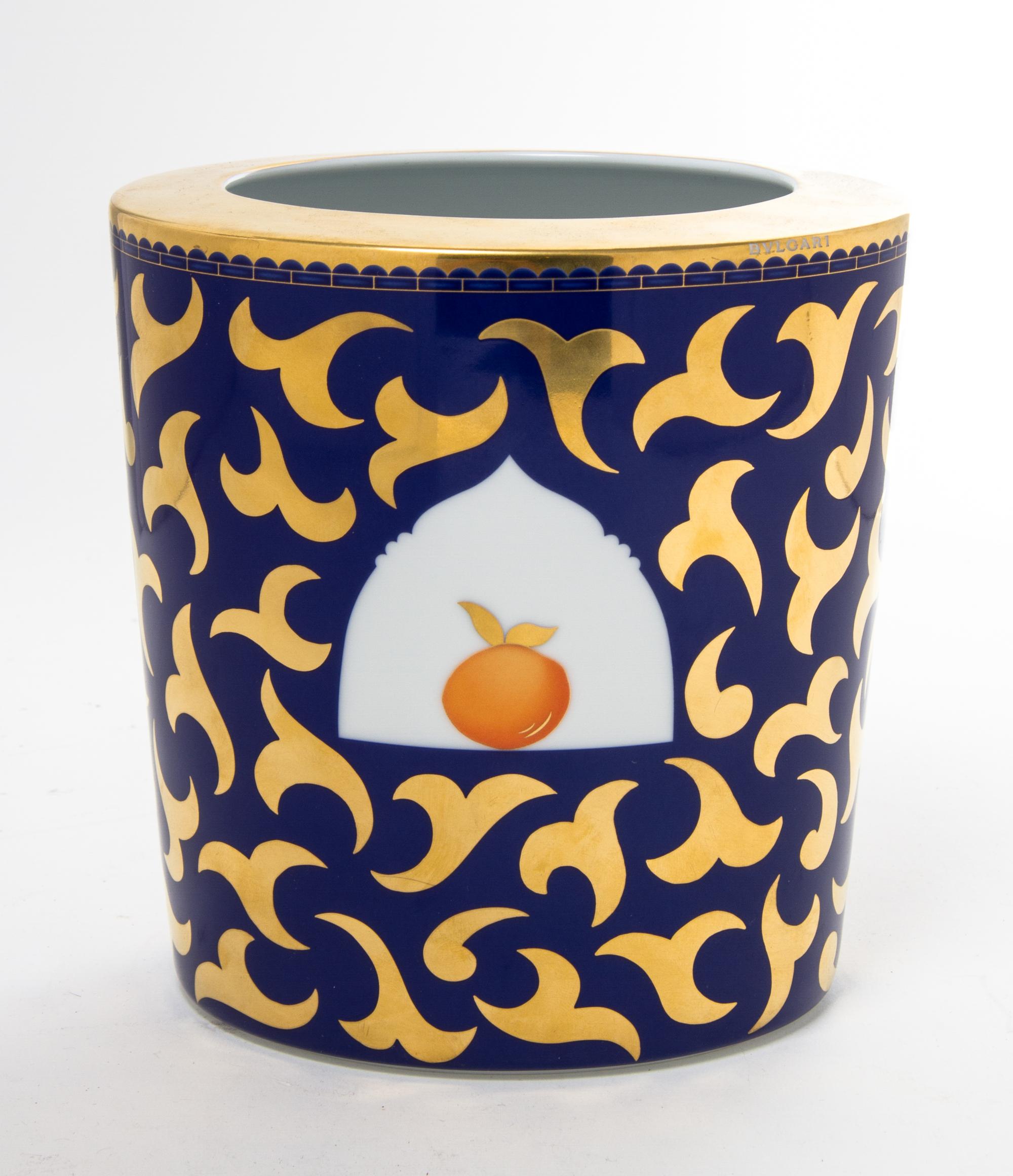 A Rosenthal Bulgari Porcelain Vase Height 6 1/2 inches.