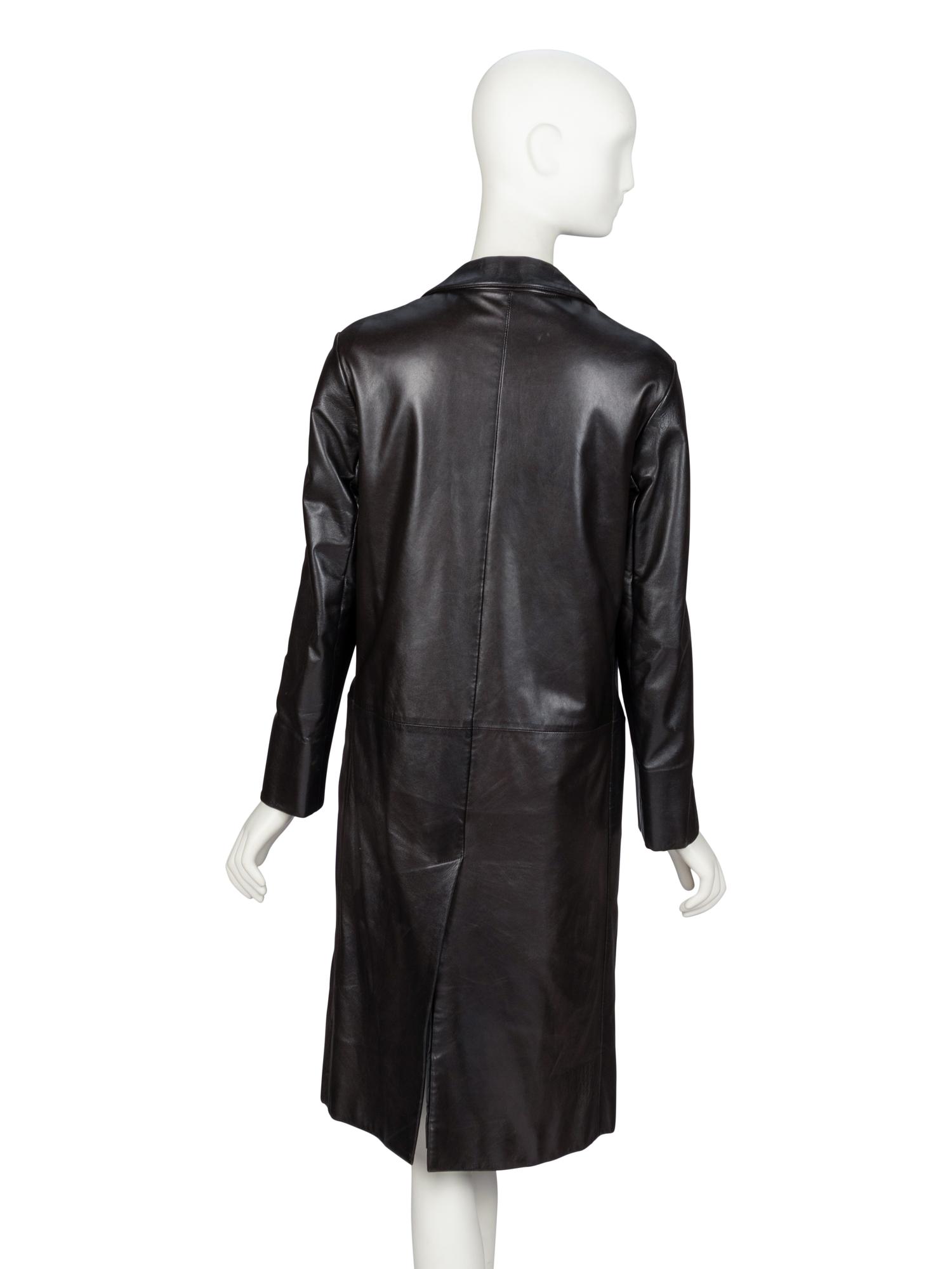 Prada, Black Leather Coat