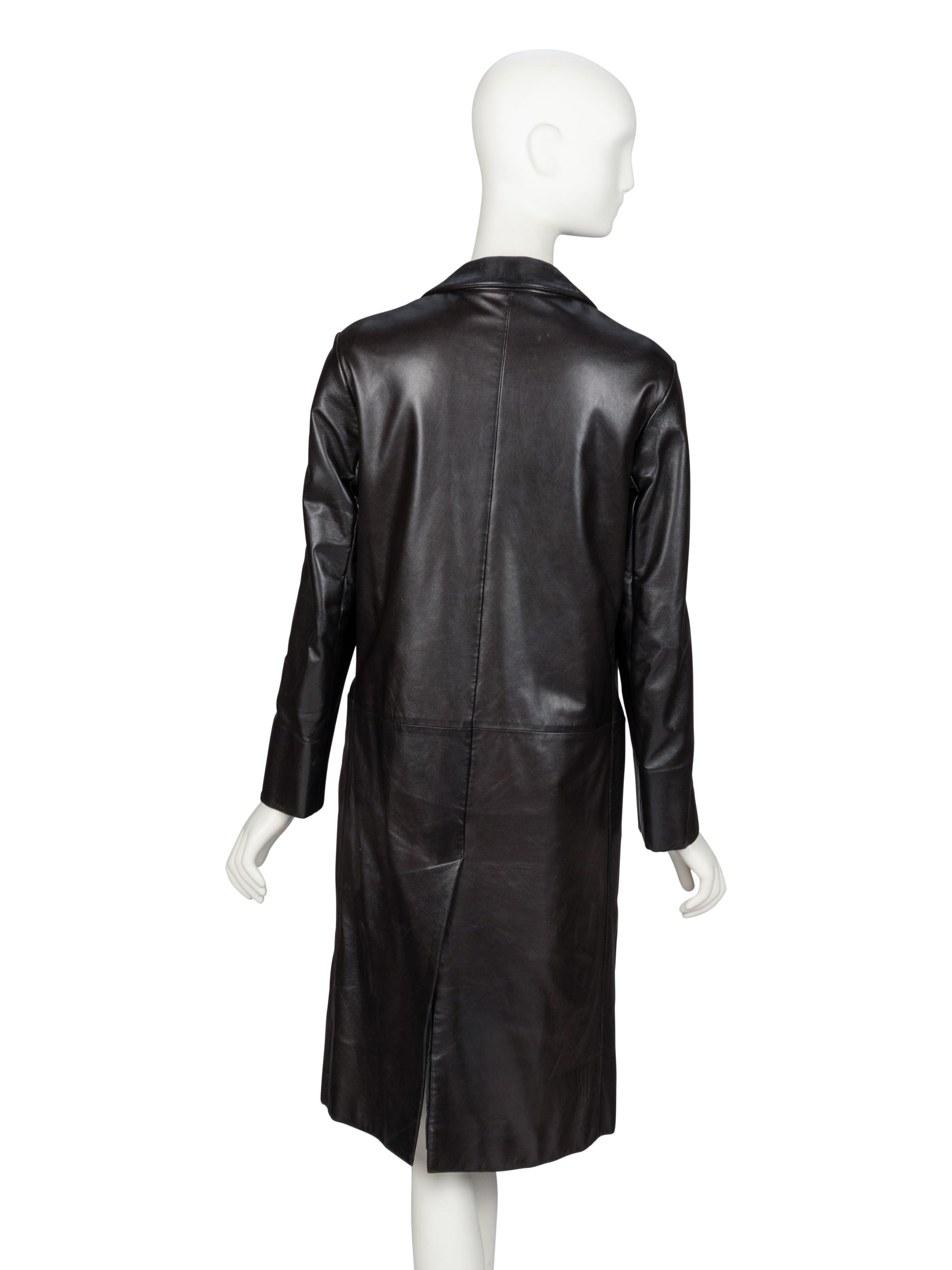 Prada, Black Leather Coat
