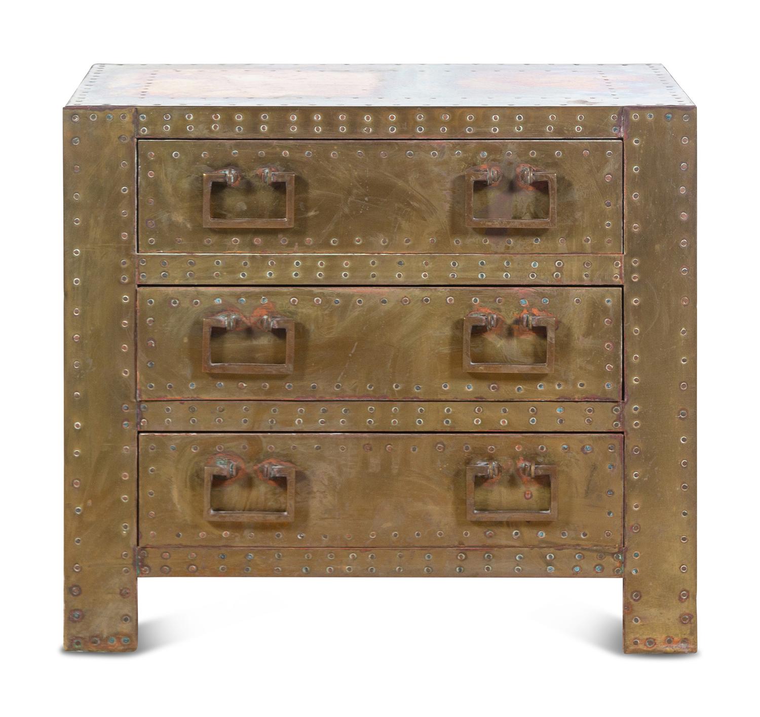 A Brass Clad Chest of Drawers