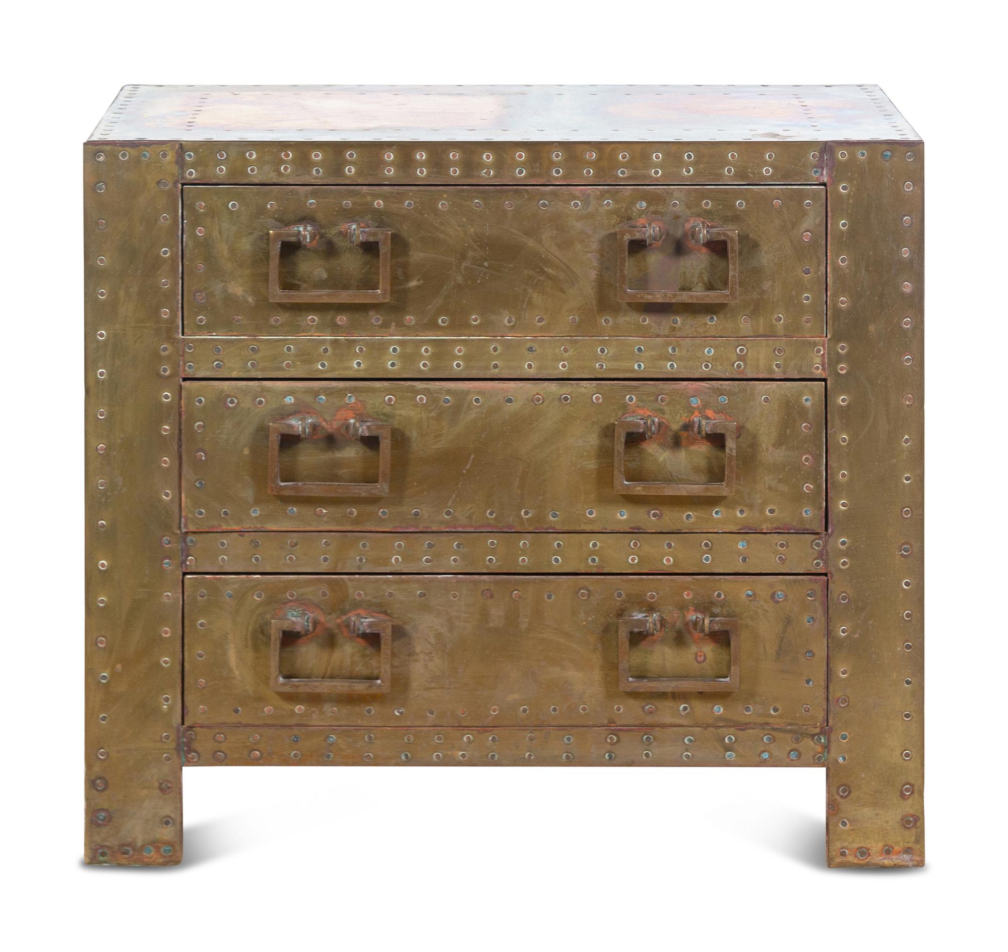 A Brass Clad Chest of Drawers