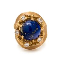 YELLOW GOLD, LAPIS LAZULI AND DIAMOND RING