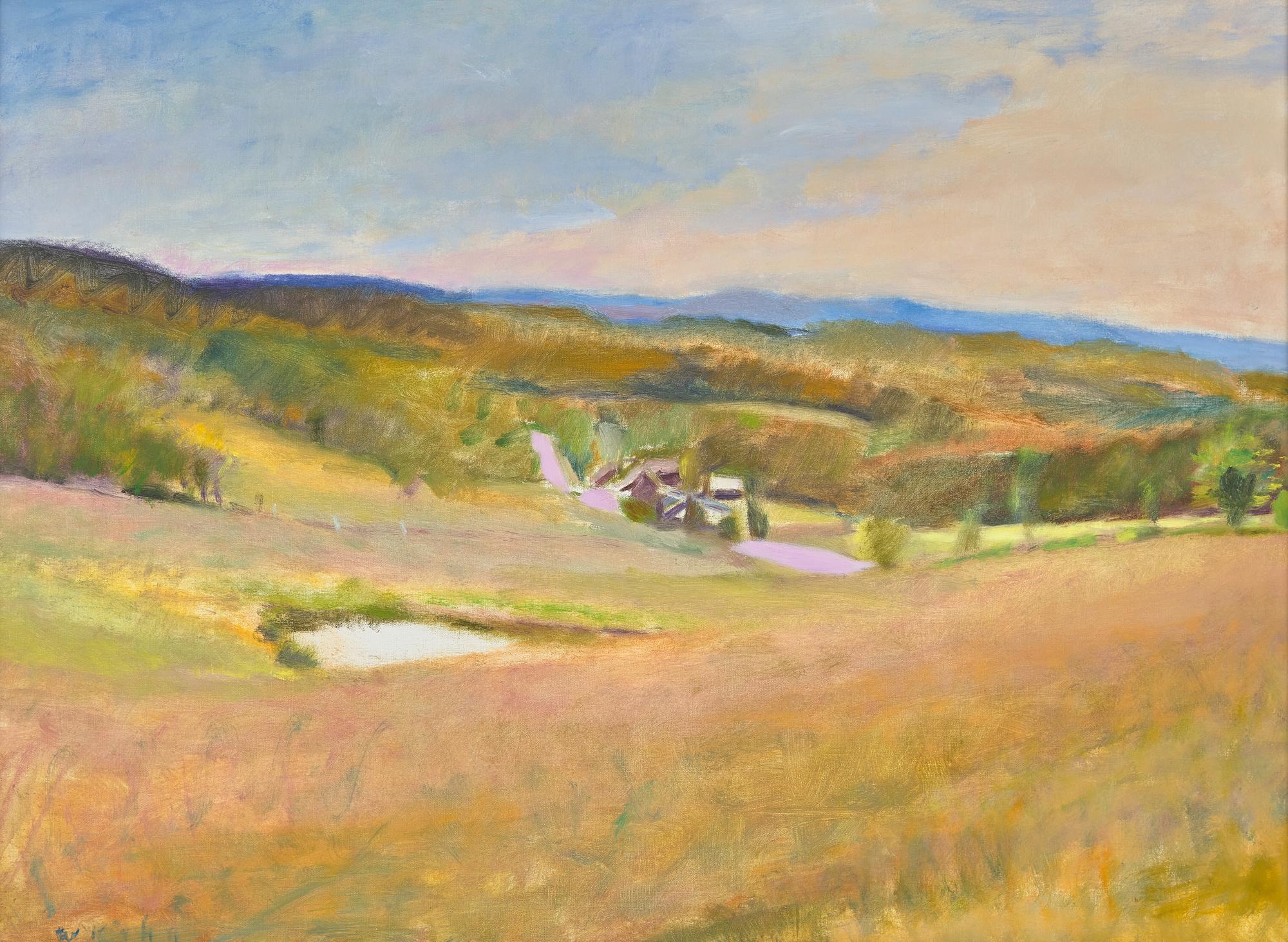 A Pink Day (Landscape in Gold and Green) , 1980