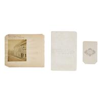 [Lincoln, Abraham]. A group of 13 photos related to Lincoln, his death, and funeral, including buildings draped in mourning.