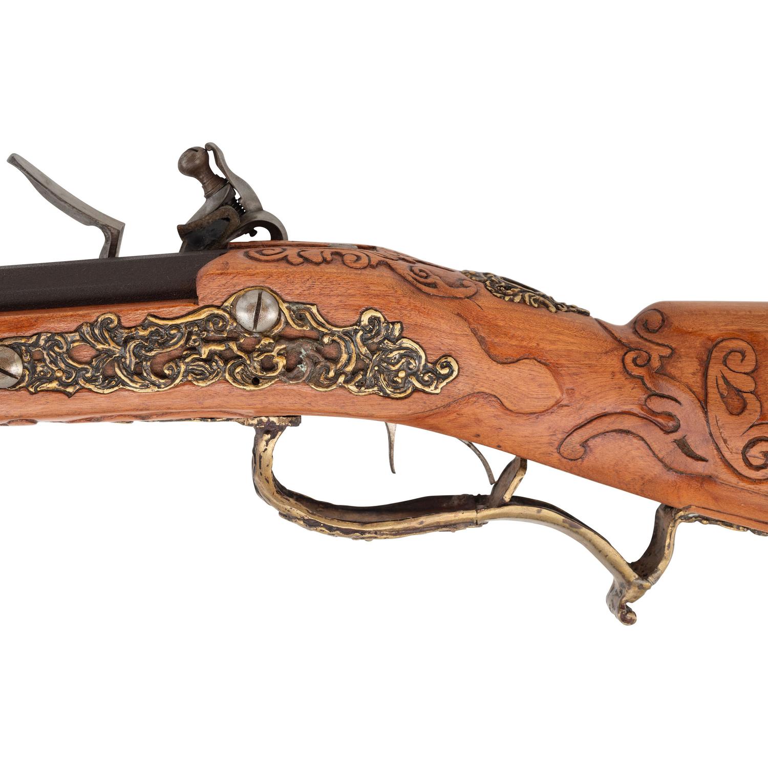 Carved Contemporary Flintlock Jaeger in the Style of Caspar Zellner