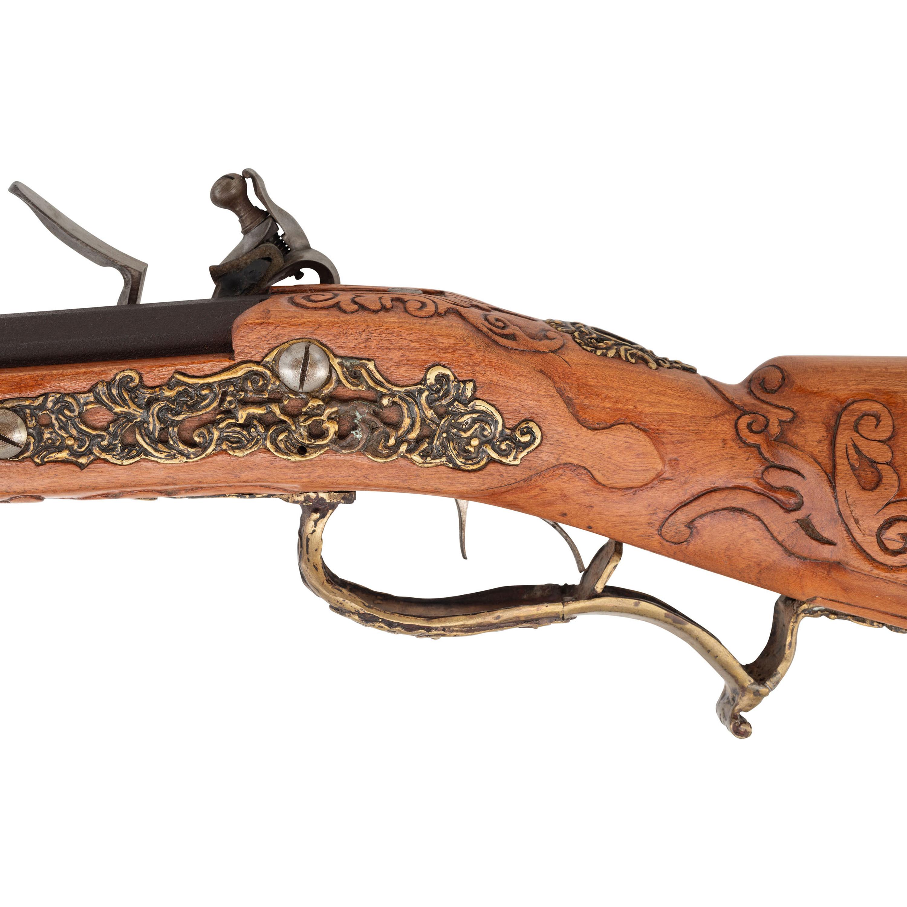 Carved Contemporary Flintlock Jaeger in the Style of Caspar Zellner