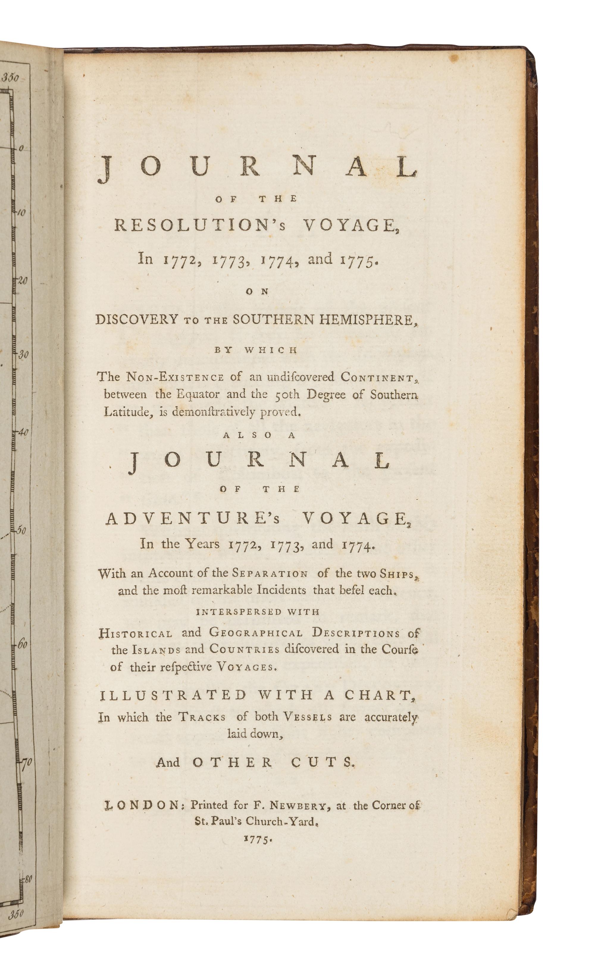 [MARRA, John]. Journal of the Resolution's Voyage, in 1772, 1773, 1774, and 1775. On Discovery to the Southern Hemisphere ... also a Journal of the Adventure's Voyage, in the years 1772, 1773, and 1774 . London: F. Newbery, 1775.