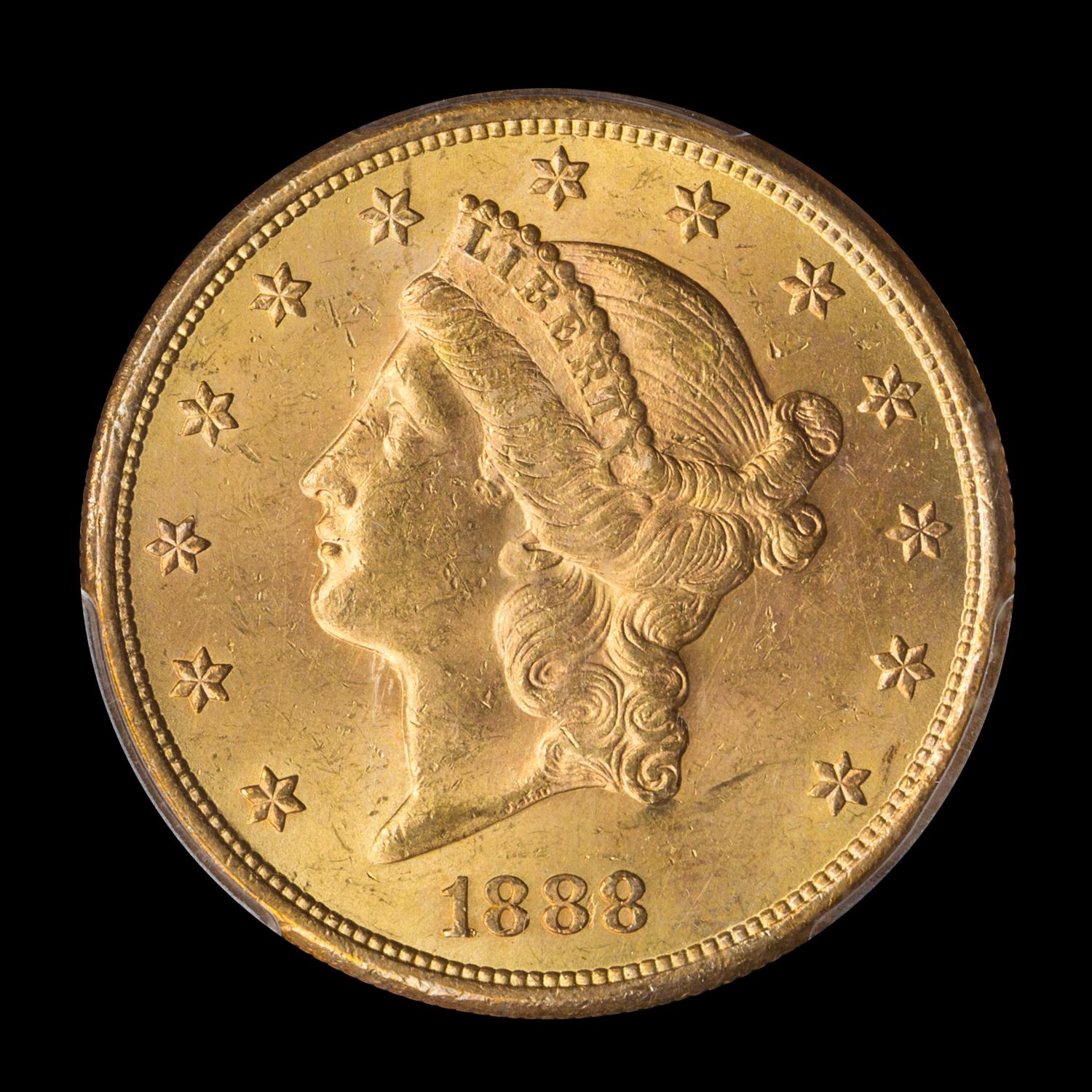 A United States 1888-S Liberty Head $20 Gold Coin
