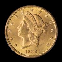A United States 1888-S Liberty Head $20 Gold Coin