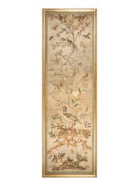 A Pair of Italian Silk and Needlework Panels