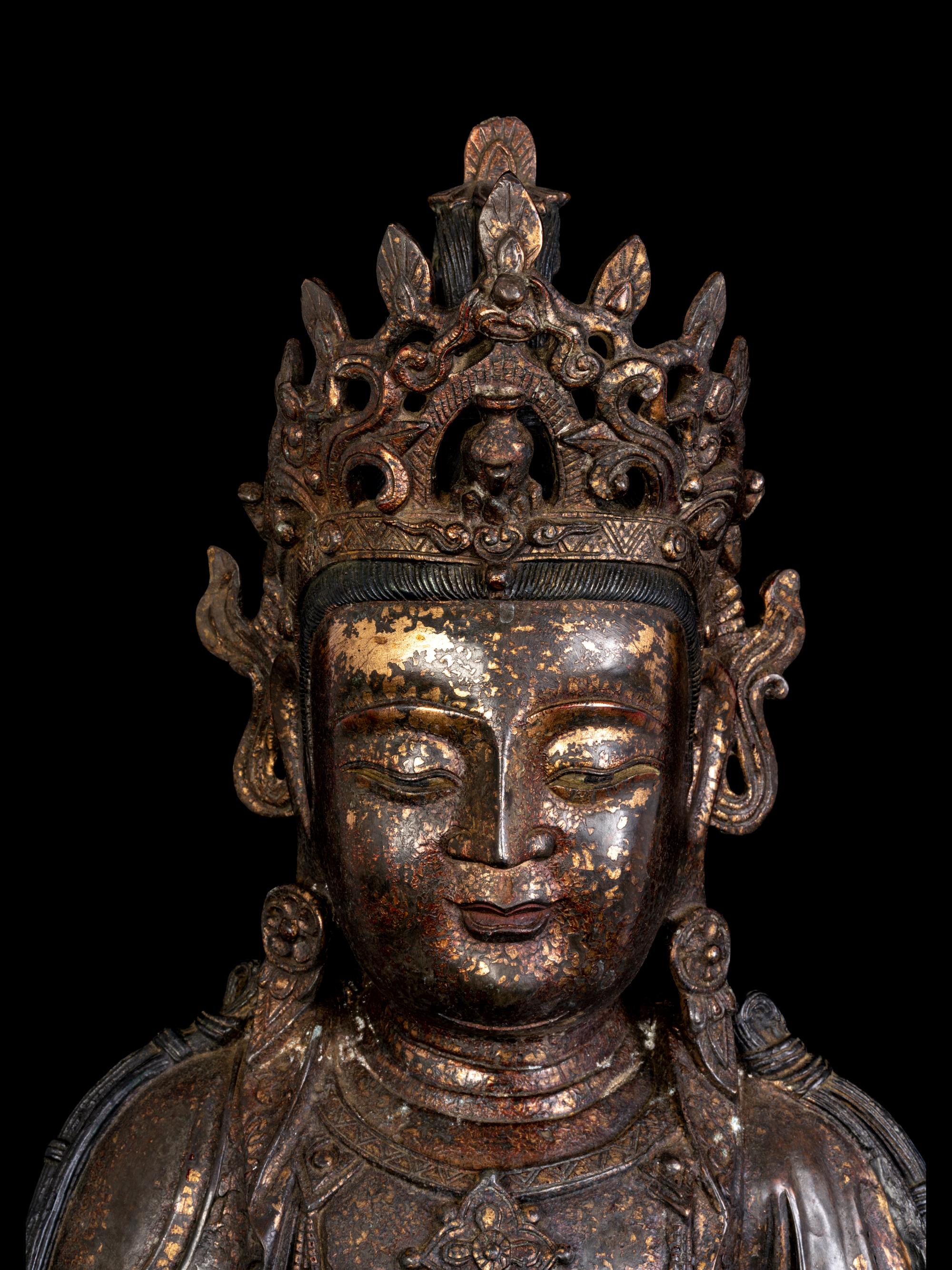 A Chinese Bronze Guanyin