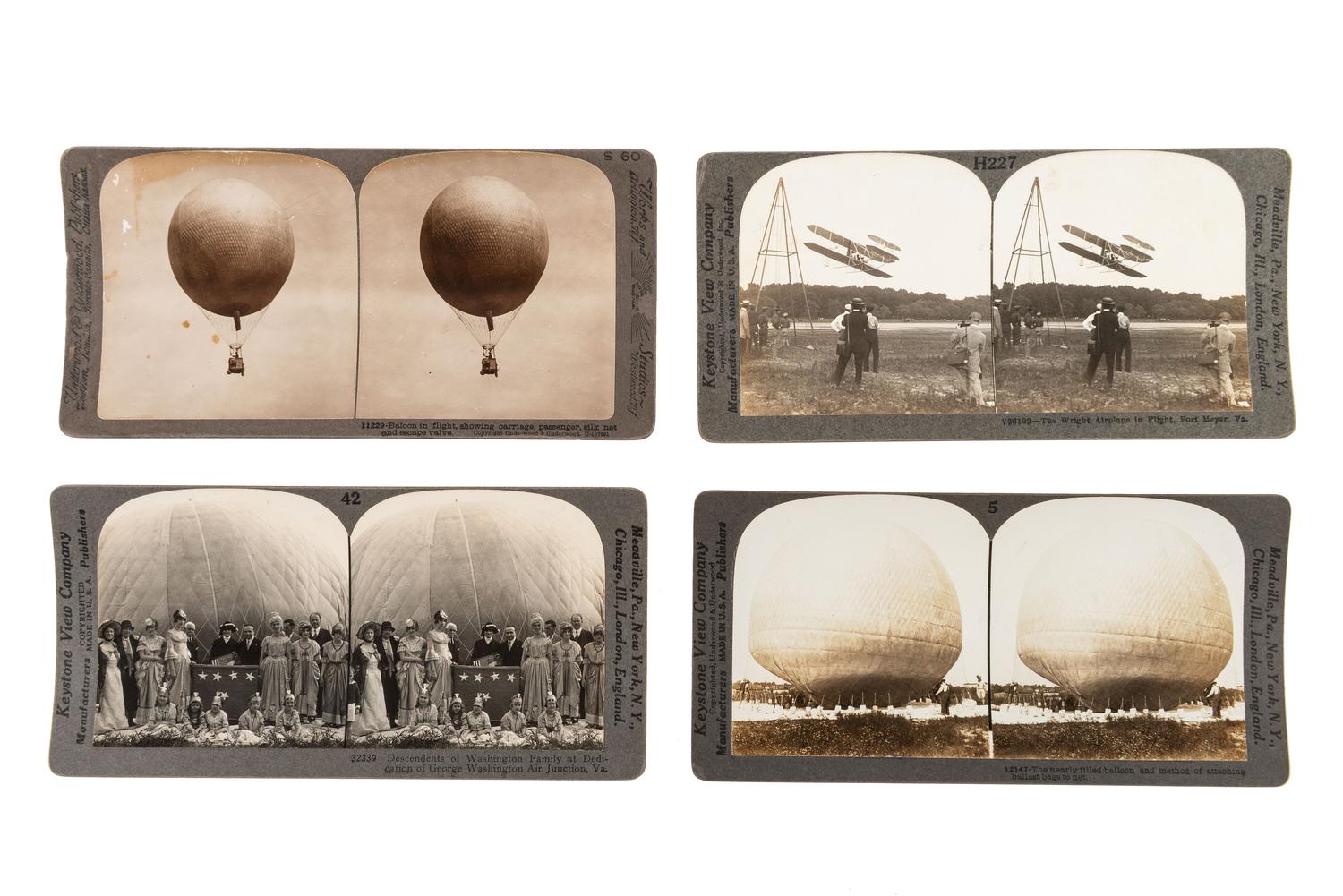 [CIVIL WAR]. A group of 38 stereoviews, highlighted by images of the Grand Review at Washington, DC, the National Cemetery and other locations in Arlington, VA, and later aviation views.