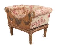 A Continental Painted and Gilt Pet Bed