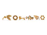 A Collection of Yellow Gold Brooches,