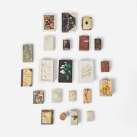 A collection of twenty-two Victorian specimen marble and stone book-form and other paperweights Most English and Continental, 19th and early 20th century