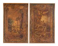A Pair of Continental Painted Tapestry Cartoons