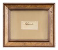 LINCOLN, Abraham (1809-1865). Signature ("A. Lincoln") cut from a document. N.d.