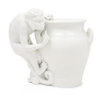 A Meissen White Glazed Porcelain Vase