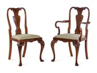 A Set of Eight George I Style Walnut Dining Chairs