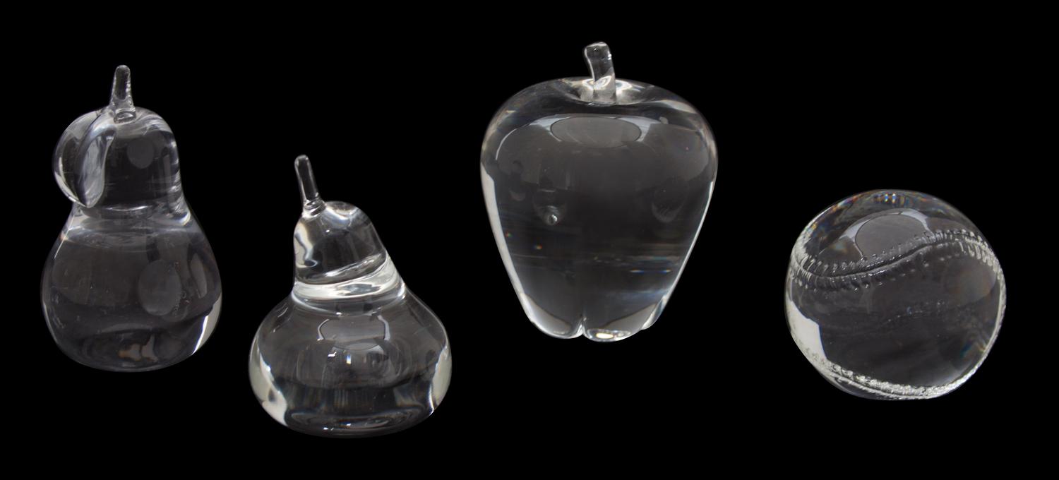 Four Steuben Glass Paperweights Height of tallest 4 1/2 inches. — 20TH CENTURY