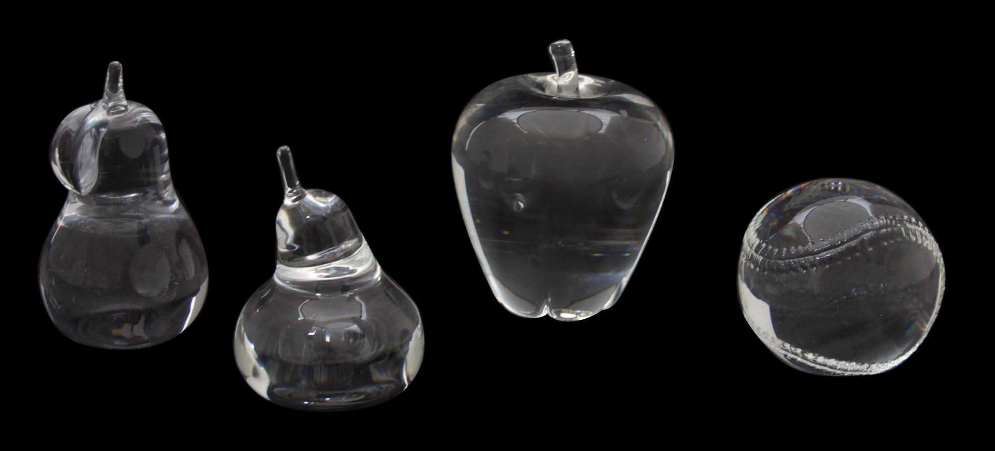 Four Steuben Glass Paperweights Height of tallest 4 1/2 inches. — 20TH CENTURY