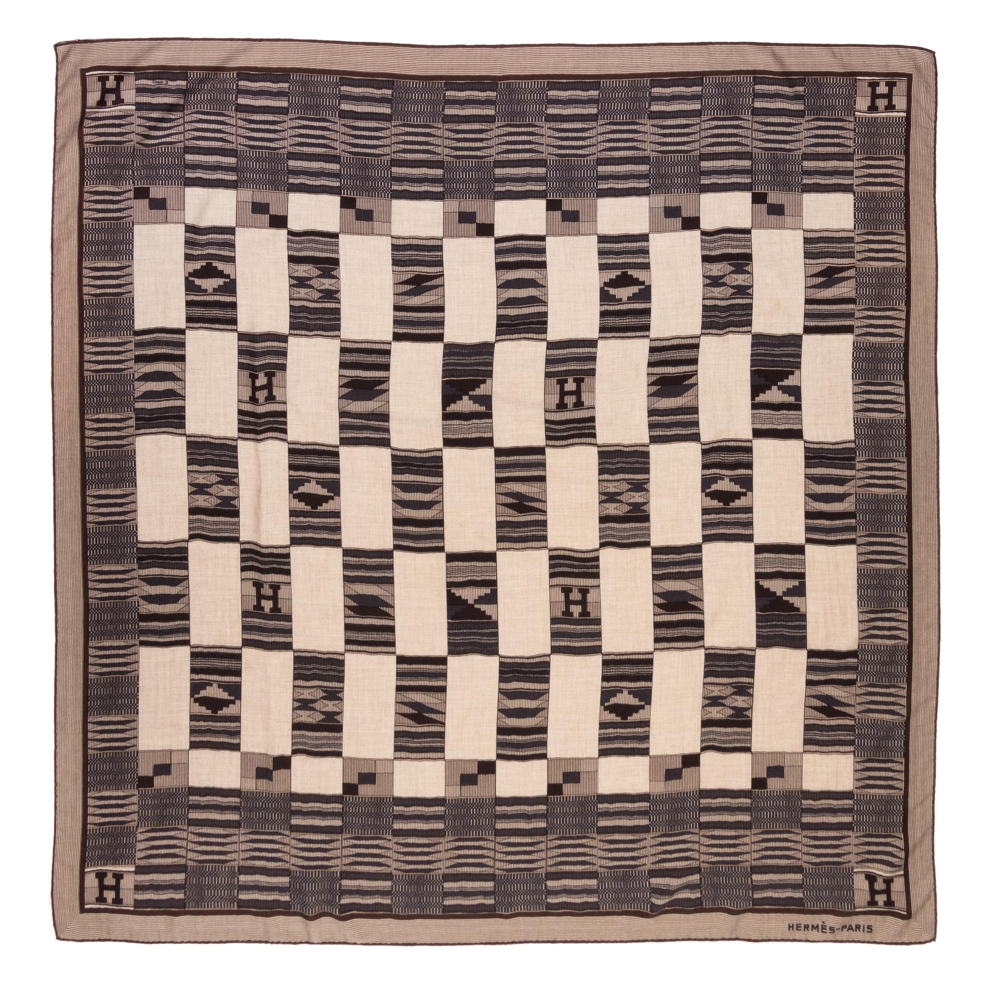 An Hermès 140cm Cashmere and Silk Shawl, 55" x 55".