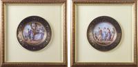 A Group of Two Royal Vienna Porcelain Plates, Diameter 9 1/2 inches.