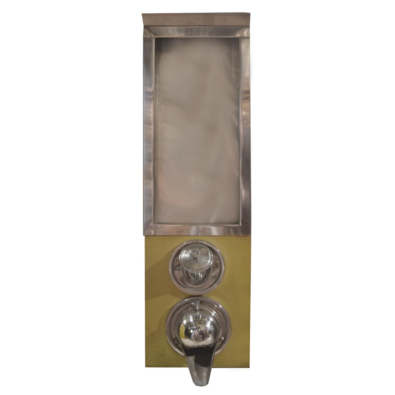 A Metal Coffee Bean Dispenser 7.5" W x 10.5" D x 25.5" H — Italy, Mid-20th Century