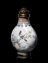 A Set of Six Peking Enamel on Copper Snuff Bottles