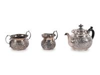 A Victorian Silver Three-Piece Tea Service
