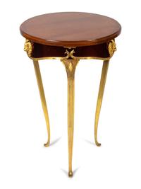 A French Empire Style Gilt Metal Mounted Mahogany Top Side Table — 20TH CENTURY